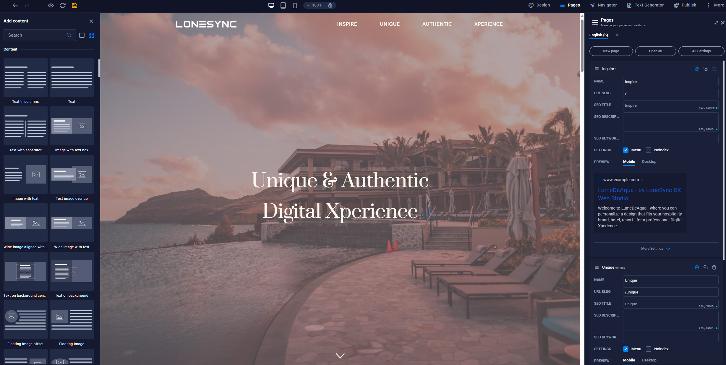 LONE Web Studio Inspire Unique and Authentic Design