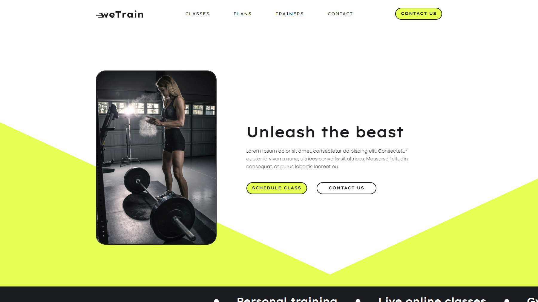 weTrain Fitness and Training Website by LONE Web Studio