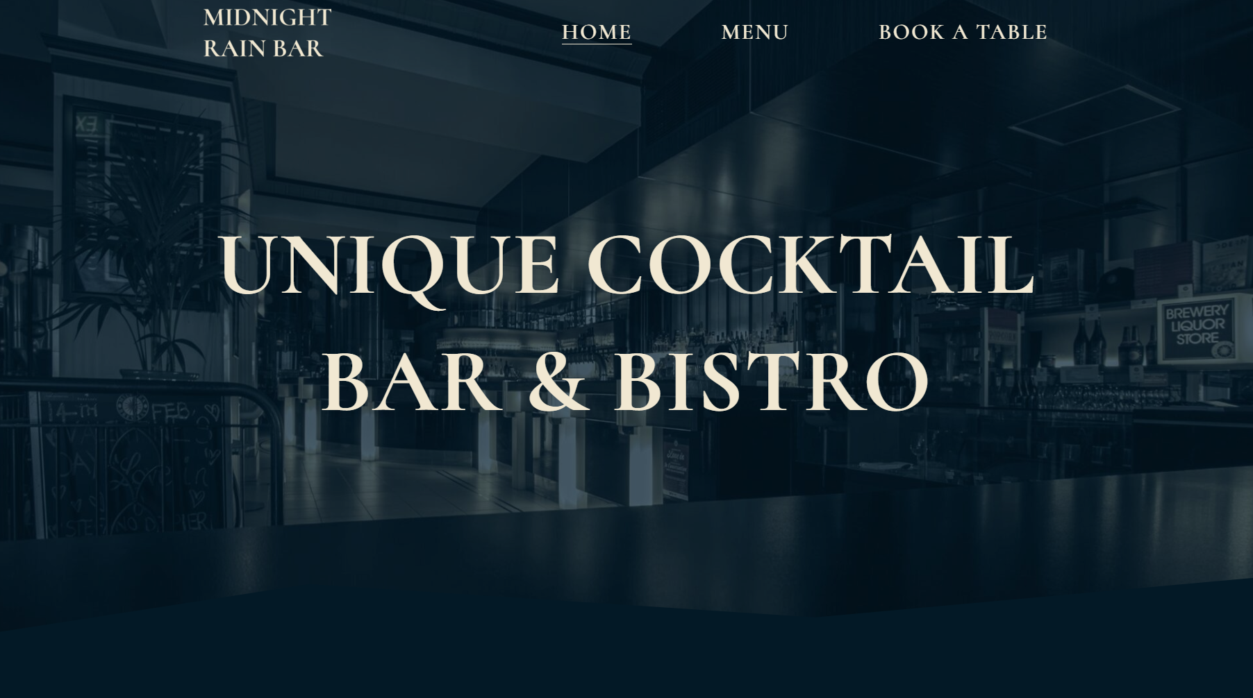 Midnight Rain Bar and Bistro Website by LoneSync Web Studio