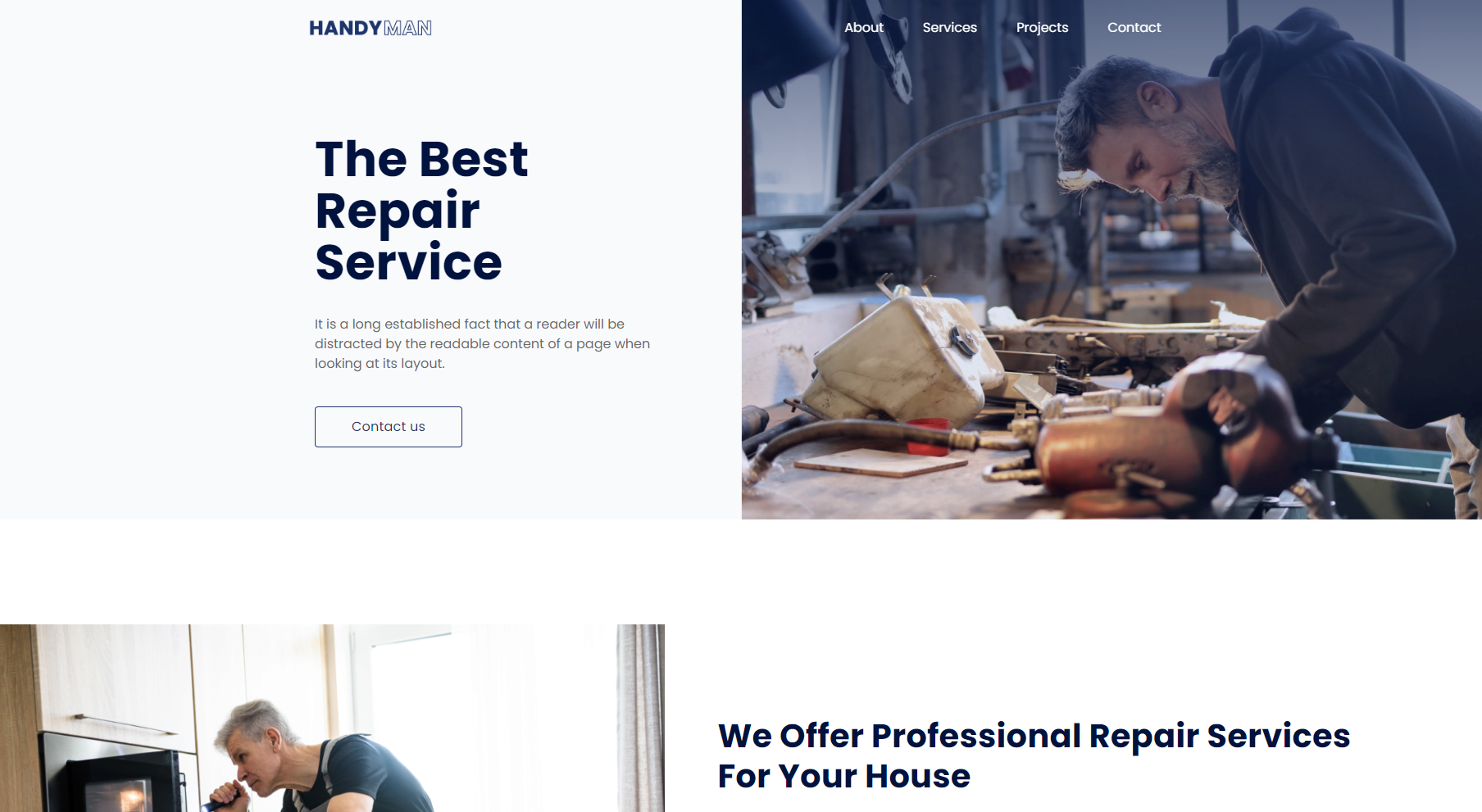 Handyman and General Contacting Services Website by LoneSync Web Studio