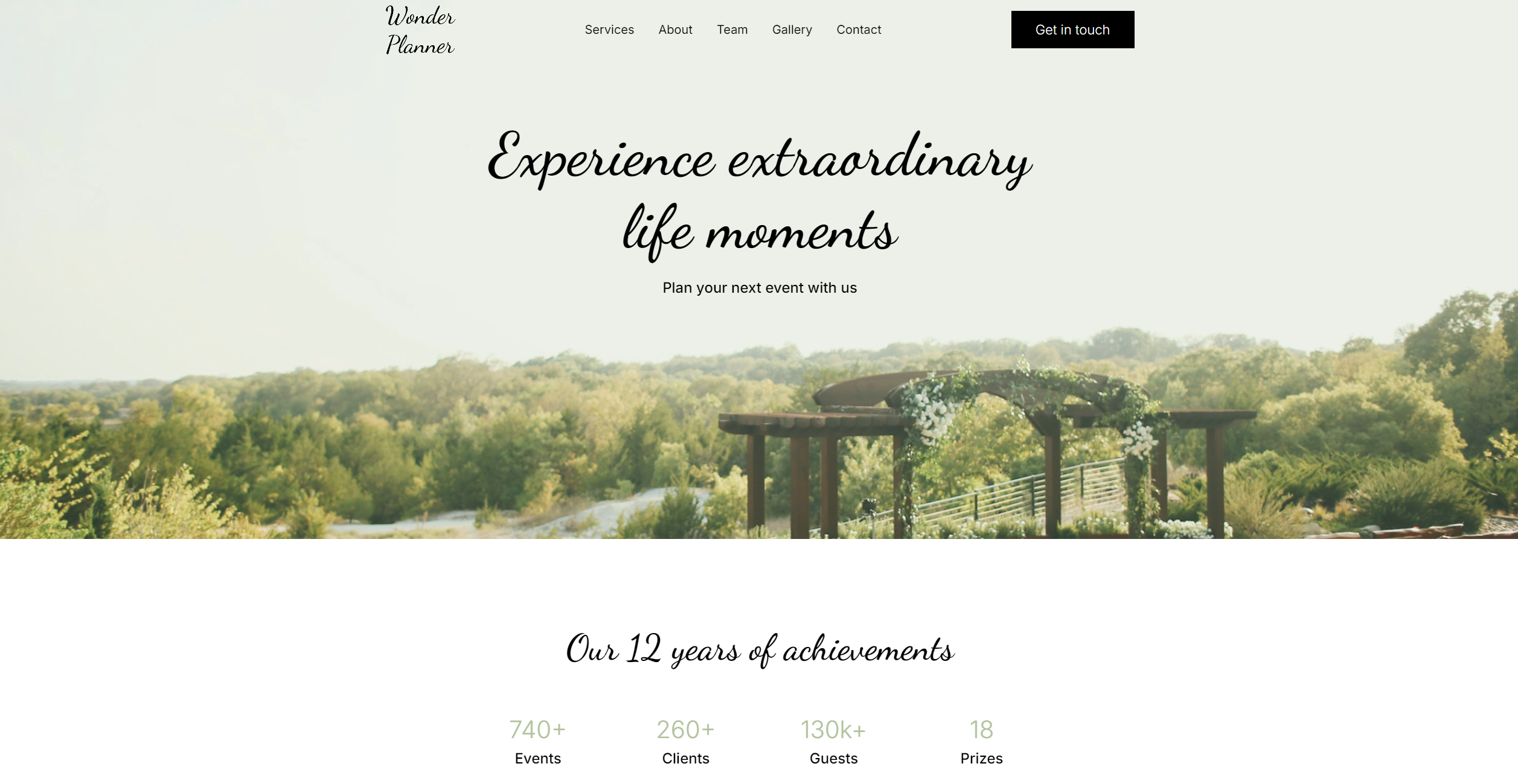 Event Planner Website Design by LONE Web Studio