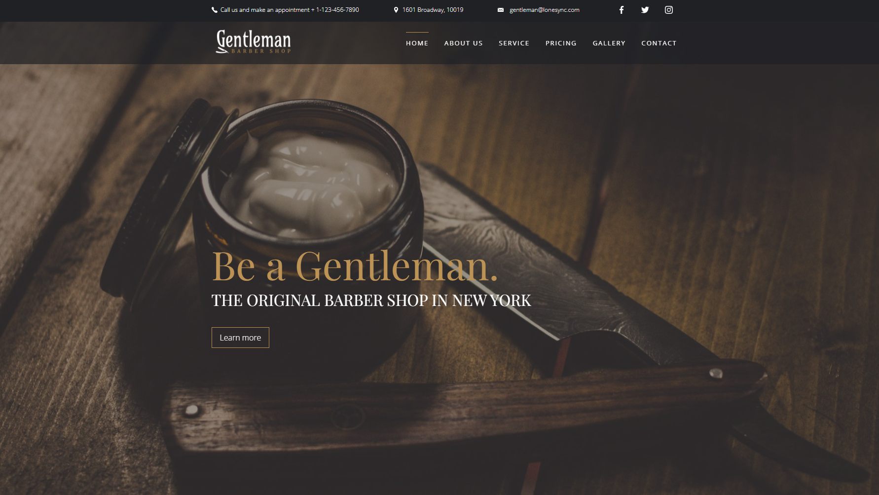 Barber Shop Website Design by LONE Web Studio