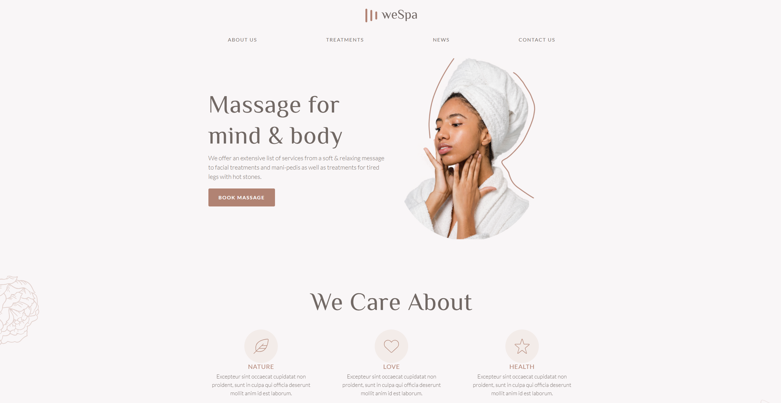 Spa and Massage Website by LONE Web Studio