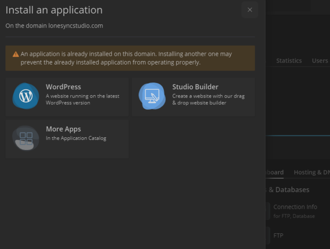 LONE Hosting Studio Dashboard App Install by LoneSync