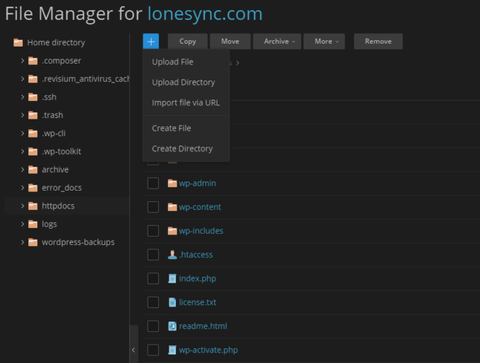 LONE Hosting Dashboard File Manager by LoneSync